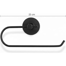 Storemax Mat Siyah Kağıt Havluluk – Duvara Monte Metal Tuvalet Kağıdı, Kağıt Havlu Askısı 25 Cm, Güçlü Yapışkanlı Duvara Montaj