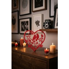 Modelerman Design Sevgililer Günü Ağaçta Kuşlar Figürü - Romantik Hediye