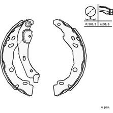 Özgürce Arka Fren Balatası Takımı Peugeot 301 2012 ve Sonrası 203X39 mm