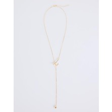 Jimmy Key Altın Rengi Burgu Figürlü Uzun Ayarlanabilir Kolye