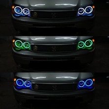 Özgürce 4'lü Bluetooth Rgb Angel Far Seti, Telefondan Kumandalı, 16 Renkli, Uyumlu