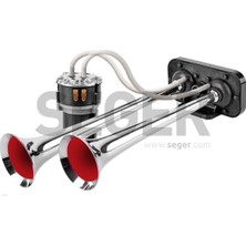 Özgürce 12V 2 Borulu Krom Kompresörlü Korna Fala 110/115DB 85KH012