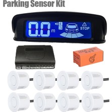 Özgürce Türkçe Konuşan Ön Arka Park Sensörü 8 Lensli Beyaz