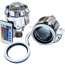 Özgürce 2.5 Inç Düz Bi-Xenon Mercek + Yuvarlak Angel Rgb, Yüksek Kalite Optik