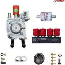 Özgürce Gaz Kesicili Sıralı Sistem Regülatör ve 4 Silindir Lpg Enjektör Seti