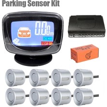 Özgürce 8 Sensörlü Ön Arka Park Sesli Uyarı Sistemi Gümüş Gri