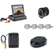 Özgürce 4.3" Açılır Kapanır Kamera ve 4 Gri Park Sensörü Seti