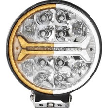 Özgürce Yuvarlak Sis Lambası LED Sarı-Beyaz, 12/24V, Çift Renk, Güçlü ve Şık Tasarım