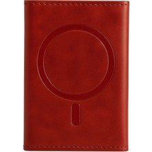 Storozde Joko Tema Magsafe Deri Kartlık - Kırmızı