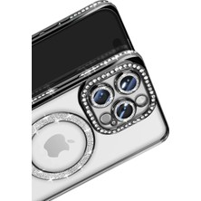 Indispensablely Newface Iphone 16 Kılıf Joke Simli Magneticsafe Kılıf - Siyah