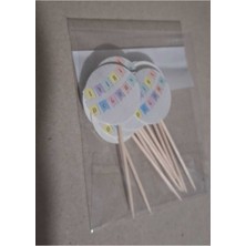 Altın Çizgili Iyi Ki Doğdun Kürdan 10 Adet