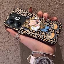 HONTINGA Tecno Spark Go 2024 ile Uyumlu Kılıfı Silikon Kenar Sert Arka Anti Düşme Telefon Kılıfı Mickey Minnie Desenli K1-0697