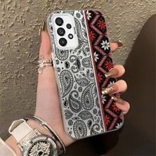 HONTINGA Samsung Galaxy A73 ile Uyumlu Kılıfı Silikon Kenar Sert Arka Anti Düşme Telefon Kılıfı Klasik Desenli K1-0700