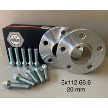 Özgürce 20MM 5X112 Uyumlu 2 Adet Spacer ve 14MM Metrik Bijon Seti