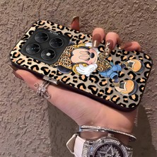 HONTINGA Poco X7 ile Uyumlu Kılıfı Silikon Kenar Sert Arka Anti Düşme Telefon Kılıfı Mickey Minnie Desenli K1-0697