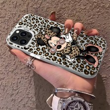 HONTINGA iPhone 16 Pro Max ile Uyumlu Kılıfı Silikon Kenar Sert Arka Anti Düşme Telefon Kılıfı Mickey Minnie Desenli K1-0697