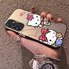 HONTINGA Samsung Galaxy M34 5g ile Uyumlu Kılıfı Silikon Kenar Sert Arka Anti Düşme Telefon Kılıfı Kitty Desenli K1-0698