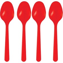 Yeni Hediyelik Dünyam Sevgililer Günü Kırmızı Plastik Kaşık 25 Adet