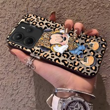 HONTINGA Xiaomi Redmi Note 14 4g ile Uyumlu Kılıfı Silikon Kenar Sert Arka Anti Düşme Telefon Kılıfı Mickey Minnie Desenli K1-0697