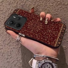 HONTINGA Xiaomi Redmi Note 14 4g ile Uyumlu Kılıfı Silikon Kenar Sert Arka Anti Düşme Telefon Kılıfı Vintage Desenli K1-0699