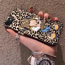 HONTINGA iPhone 7 ile Uyumlu Kılıfı Silikon Kenar Sert Arka Anti Düşme Telefon Kılıfı Mickey Minnie Desenli K1-0697