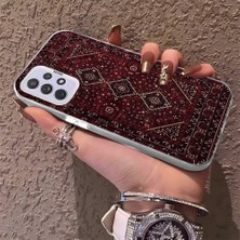 HONTINGA Samsung Galaxy A72 ile Uyumlu Kılıfı Silikon Kenar Sert Arka Anti Düşme Telefon Kılıfı Vintage Desenli K1-0699