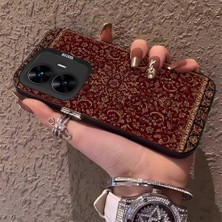 HONTINGA Realme C55 ile Uyumlu Kılıfı Silikon Kenar Sert Arka Anti Düşme Telefon Kılıfı Vintage Desenli K1-0699