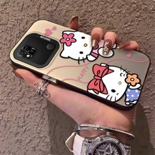 HONTINGA Xiaomi Redmi 9c ile Uyumlu Kılıfı Silikon Kenar Sert Arka Anti Düşme Telefon Kılıfı Kitty Desenli K1-0698
