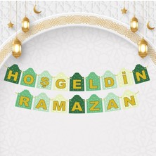 Karton Yazı Hoşgeldin Ramazan Banner Yeşil Temalı