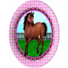 Atlı At Desenli 8li Tabak Kullan At