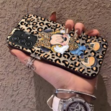 HONTINGA Samsung Galaxy A52S 5g ile Uyumlu Kılıfı Silikon Kenar Sert Arka Anti Düşme Telefon Kılıfı Mickey Minnie Desenli K1-0697