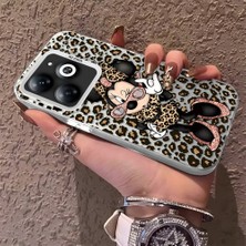 HONTINGA Tecno Spark 20 ile Uyumlu Kılıfı Silikon Kenar Sert Arka Anti Düşme Telefon Kılıfı Mickey Minnie Desenli K1-0697