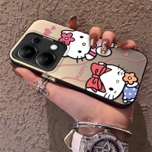HONTINGA Xiaomi Redmi Note 13 Pro 4g ile Uyumlu Kılıfı Silikon Kenar Sert Arka Anti Düşme Telefon Kılıfı Kitty Desenli K1-0698