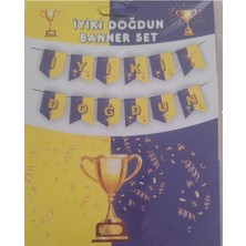 Iyiki Doğdun Banner,sarıkırmızı,sarı Lacivert Desenli,resimli Taraftar Banner,flama