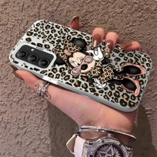 HONTINGA Samsung Galaxy A34 5g ile Uyumlu Kılıfı Silikon Kenar Sert Arka Anti Düşme Telefon Kılıfı Mickey Minnie Desenli K1-0697