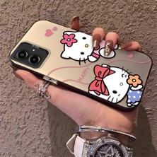 HONTINGA Samsung Galaxy A06 ile Uyumlu Kılıfı Silikon Kenar Sert Arka Anti Düşme Telefon Kılıfı Kitty Desenli K1-0698