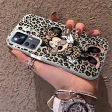 HONTINGA Xiaomi Mi 12T Pro ile Uyumlu Kılıfı Silikon Kenar Sert Arka Anti Düşme Telefon Kılıfı Mickey Minnie Desenli K1-0697