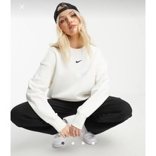 Nike Sportswear Women's Phoenix Fleece Crew Oversize Bol Kalıp Krem Kadın Sweatshirt DQ5733-133