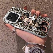 HONTINGA Xiaomi Redmi 10A ile Uyumlu Kılıfı Silikon Kenar Sert Arka Anti Düşme Telefon Kılıfı Mickey Minnie Desenli K1-0697