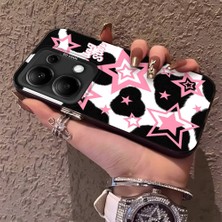 HONTINGA Xiaomi Redmi Note 14S ile Uyumlu Kılıfı Silikon Kenar Sert Arka Anti Düşme Telefon Kılıfı Renkli Yıldızlar Desenli K1-0702