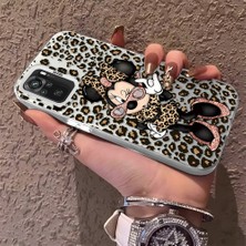 HONTINGA Xiaomi Redmi Note 10 4g ile Uyumlu Kılıfı Silikon Kenar Sert Arka Anti Düşme Telefon Kılıfı Mickey Minnie Desenli K1-0697