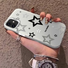 HONTINGA iPhone 12 Pro ile Uyumlu Kılıfı Silikon Kenar Sert Arka Anti Düşme Telefon Kılıfı Yıldızlar Desenli K1-0703