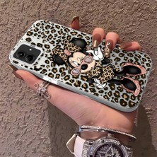 HONTINGA Samsung Galaxy A04E ile Uyumlu Kılıfı Silikon Kenar Sert Arka Anti Düşme Telefon Kılıfı Mickey Minnie Desenli K1-0697