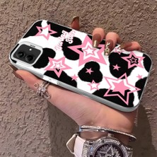 HONTINGA Samsung Galaxy A04E ile Uyumlu Kılıfı Silikon Kenar Sert Arka Anti Düşme Telefon Kılıfı Renkli Yıldızlar Desenli K1-0702