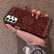 HONTINGA Samsung Galaxy A73 ile Uyumlu Kılıfı Silikon Kenar Sert Arka Anti Düşme Telefon Kılıfı Vintage Desenli K1-0699