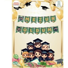 Mezun Oldum Yazılı Banner Süsleme Mezuniyet Partisi Süsleme Yazısı Sınıf Süsleme