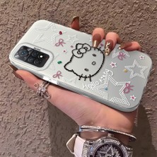HONTINGA Xiaomi Redmi Note 12 Pro 4g ile Uyumlu Kılıfı Silikon Kenar Sert Arka Anti Düşme Telefon Kılıfı Kitty Desenli K1-0698