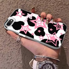 HONTINGA iPhone 8 ile Uyumlu Kılıfı Silikon Kenar Sert Arka Anti Düşme Telefon Kılıfı Renkli Yıldızlar Desenli K1-0702