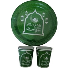 Dizayn Parti Evi Hoş Geldin Ya Şehri Ramazan Tabak Bardak 8 Adet