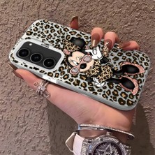 HONTINGA Samsung Galaxy S23 ile Uyumlu Kılıfı Silikon Kenar Sert Arka Anti Düşme Telefon Kılıfı Mickey Minnie Desenli K1-0697